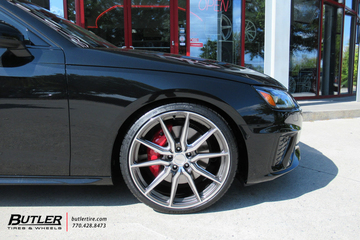 Audi S4 with 20 in Vossen HF3 Wheels and Michelin 4s tires with KW H.A.S. Kit