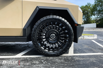 Tesla Cybertruck with 24in DUB DC272 Honcho Wheels and AMP Terrain Pro A/T Tires